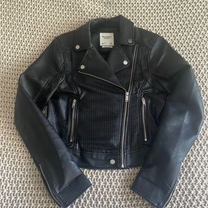 Abercrombie perforated vegan leather jacket - gently used - Medium